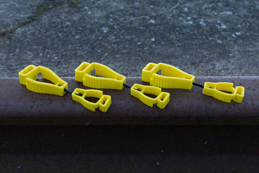 Pack of 3 - Yellow Plastic Glove Clips