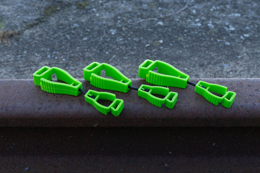Pack of 3 - Green Plastic Glove Clips