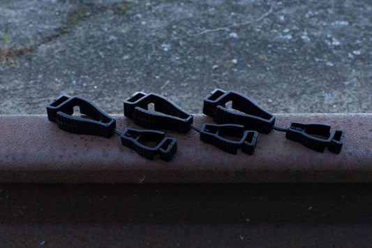 Pack of 3 - Black Plastic Glove Clips