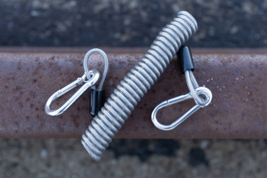 2000mm Coiled Lanyard with Stainless Steel Carabiners