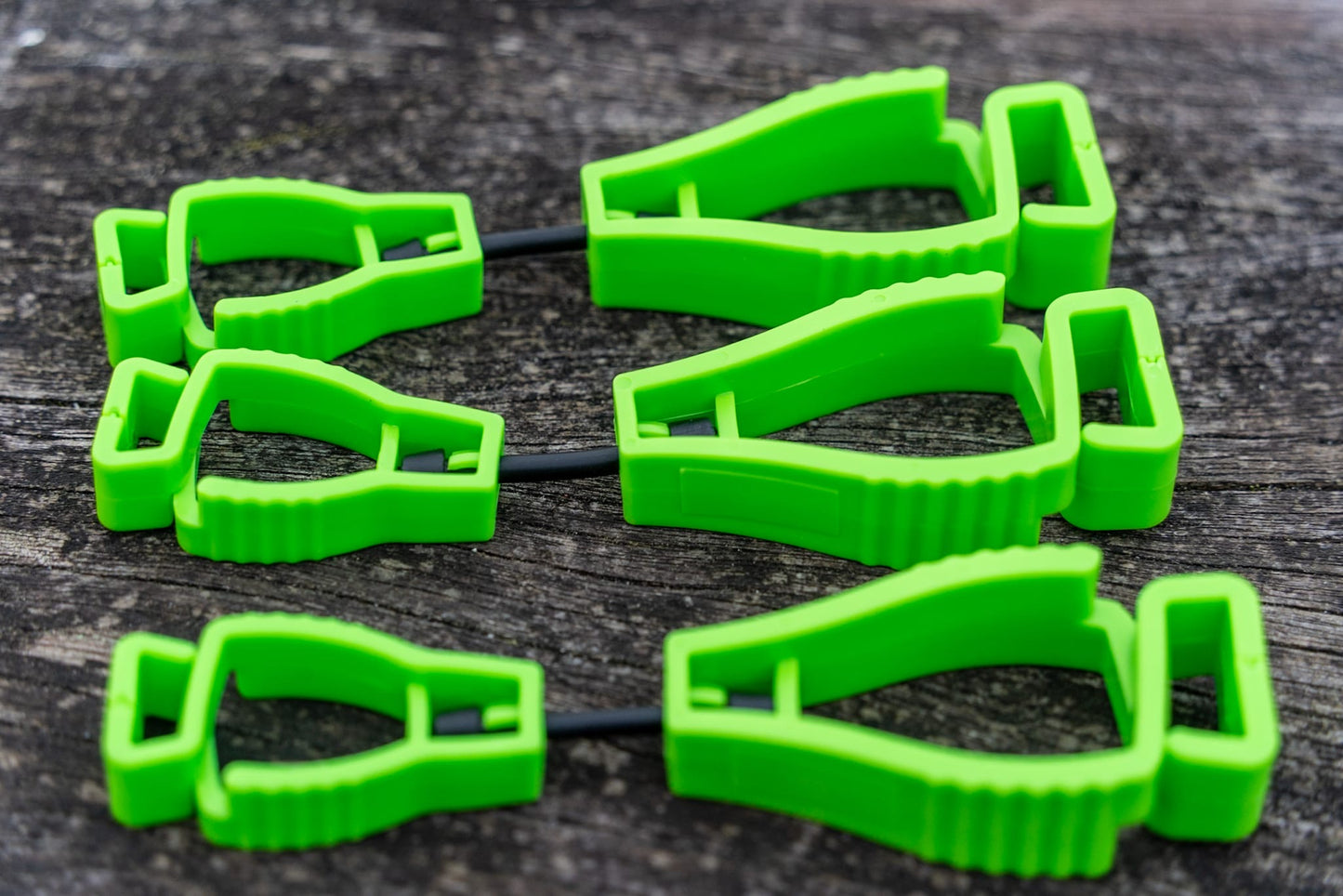 Pack of 3 - Green Plastic Glove Clips