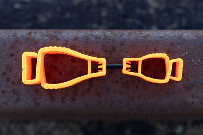 Pack of 3 - Orange Plastic Glove Clips
