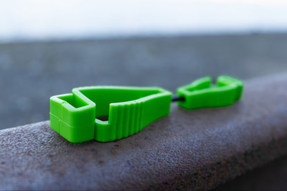 Pack of 3 - Green Plastic Glove Clips