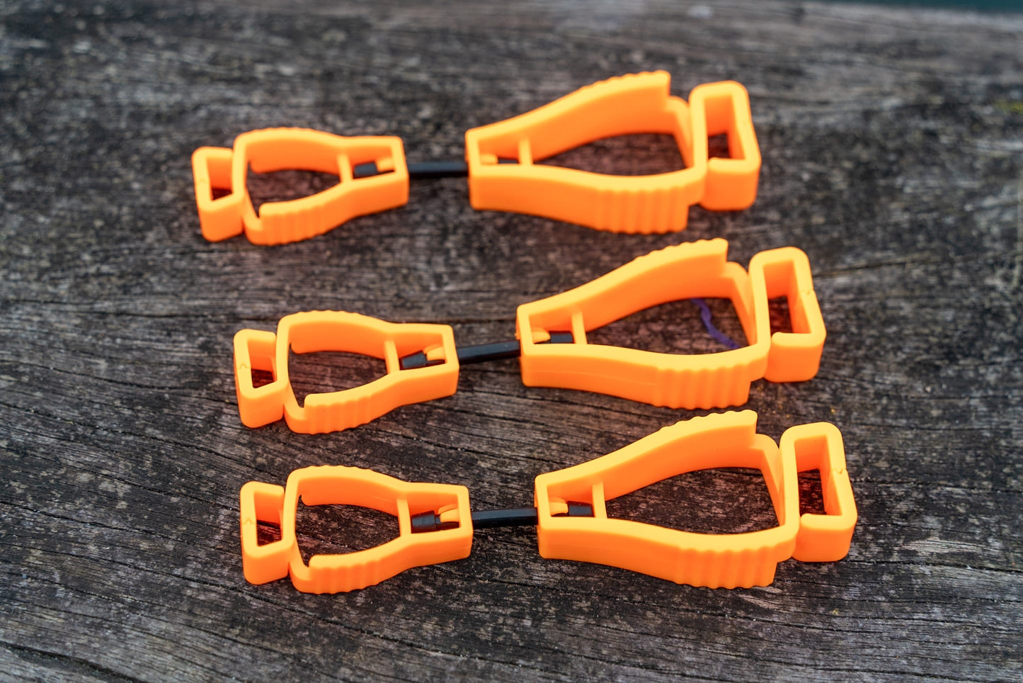 Pack of 3 - Orange Plastic Glove Clips